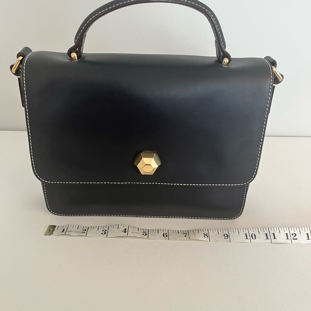 Frances Valentine Black Crossbody Bag with Gold Details - Picture 5 of 6